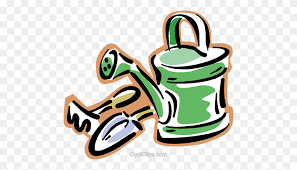 watering can with gardening tools