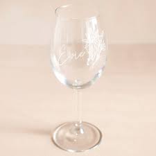 Personalised Birth Flower Wine Glass