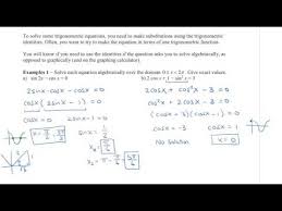 Sec 6 4 Solving Trigonometric Equations