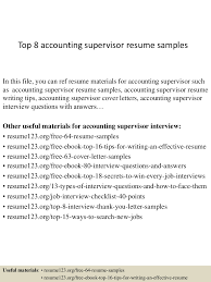 Accounting supervisor cover letter
