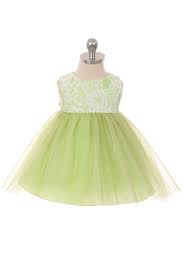 Lime Green Lace Illusion Baby Dress