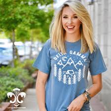 Comfort Colors Sorority T Shirt With Camp Design Campus