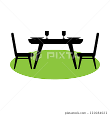 Dining Table Set Icon Stock