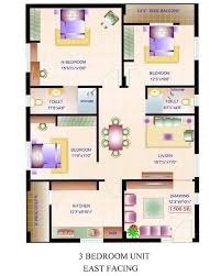 3 Bhk House Plan In 1200 Sq Ft West