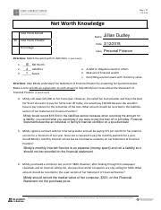 Net Worth Knowledge Activity Pdf Page 17 2 2 3 A3