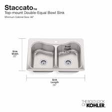 kohler staccato drop in stainless steel