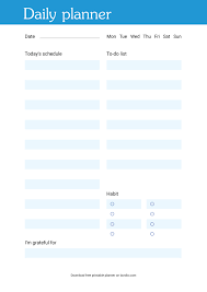 printable daily planner template free