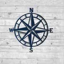 Compass Rose Metal Wall Art Nautical
