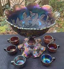 Carnival Glass Punch Bowl For