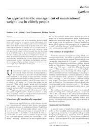 pdf an approach to the management of unintentional weight loss in elderly people