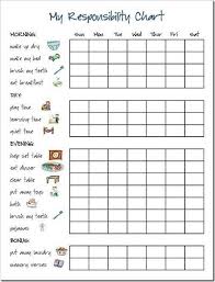 Preschool Chore Charts With Pictures Responsibility Chart