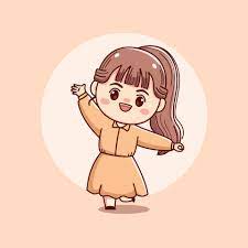 Cute happy beautiful girl kawaii chibi mascot character cartoon  illustration 14673537 Vector Art at Vecteezy