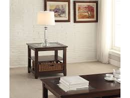 Hagen Cherry Clear Glass End Table With