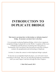 Introducion To Duplicate Bridge Academy Of The Desert