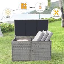 Rattan Outdoor Storage Bench Box