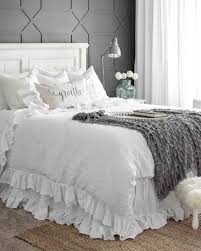 linen bedskirt ruffled king size linen