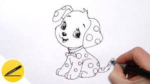 This will help you to sketch the dog's head. How To Draw A Dog Puppy For Kids Cute Drawing Of Animals Youtube