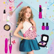 If your child has dry skin, use a cotton ball to apply a. Pretend Play Makeup Kit For Girls Kids Fake Cosmetic Toys Kit Role Play Make Up Set Birthday Gift For Little Girls Not Real Makeup Walmart Com Walmart Com