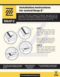 snap z ridge vent installation instructions