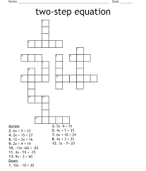 Two Step Equation Crossword Wordmint