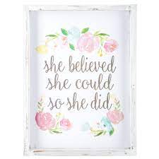 she believed she could wood wall decor