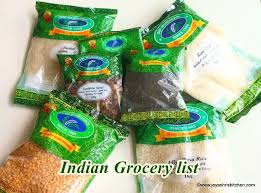 monthly indian grocery list planner