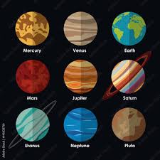 planets solar system with names vector
