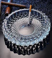 Crystal Clear Glass Ashtray Cigarettes