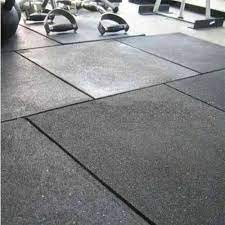 matte gym rubber flooring black at rs
