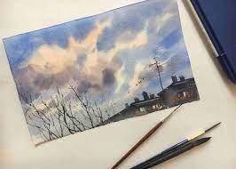 Как нарисовать облако акварелью