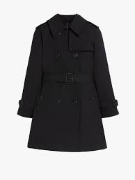 Black Cotton Short Trench Coat