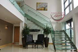 Golden Lane Stainless Steel Glass Staircase