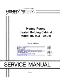 henny penny hc 903 service manual