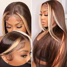 highlight hair straight lace front