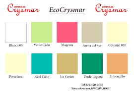 carta de colores pinturas crysmar