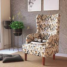 goa wing relax sofa chair with wooden