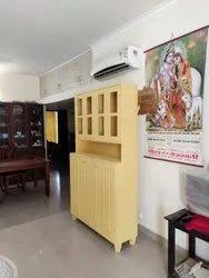 wooden crockery cabinet with deco paint