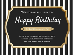 It's throwback thursday and it's my birthday month so i definitely had to find an old birthday card to share with you! Online Black Golden Birthday Card Card Template Fotor Design Maker