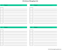 025 Printable Christmas Shopping List Template People