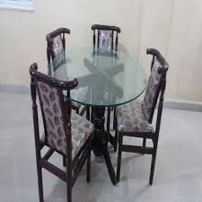Round Glass Dining Table Set 4 Seater