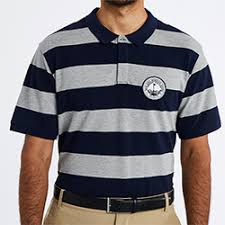 vice alumni striped polo forest navy