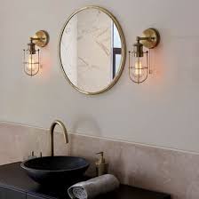 67553 100 Bathroom Antique Brass Wall Lamp
