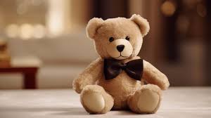 a plush teddy bear with a bow tie
