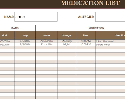 Medication Administration Record Template Excel Photo Album For