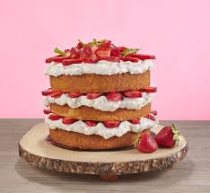 strawberries and cream layered cake