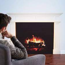 This Fake Fireplace Wall Decal Lets You