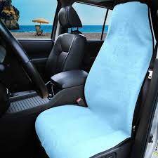 Front Back Sky Blue Towel Car Seat Cover