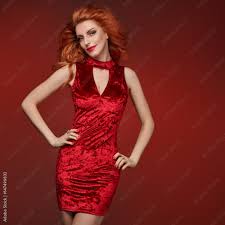 glamour red dress stylish luxury