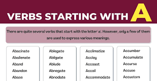 505 verbs that start with a in english