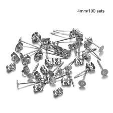 100 sets ear stud base stainless steel